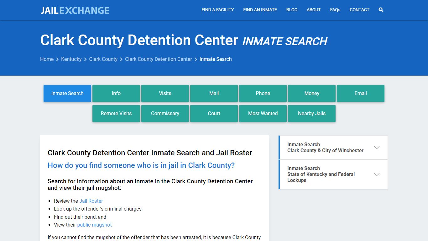 Clark County Detention Center Inmate Search - Jail Exchange